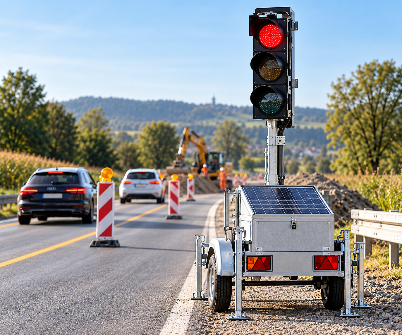 Symbolischer Bildplatzhalter: Halbseitige Sperrung mit LSA